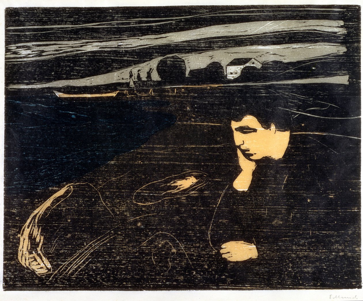 Tarde, Melancolía: En la playa de Edvard Munch