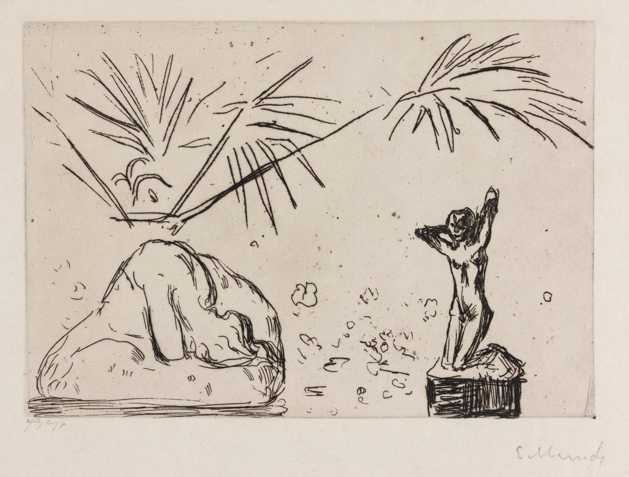 Interior con esculturas de Edvard Munch