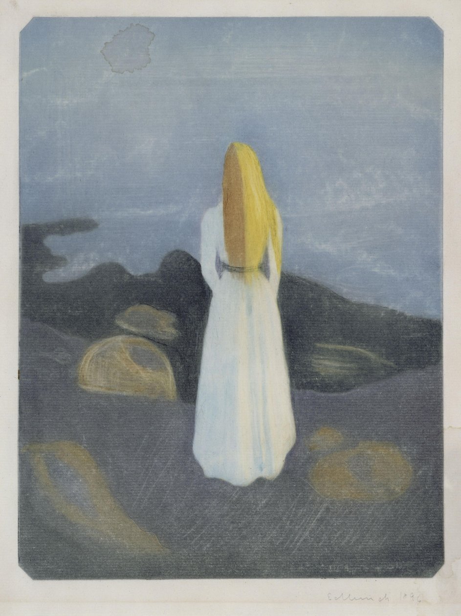 Joven en la playa (La solitaria) de Edvard Munch