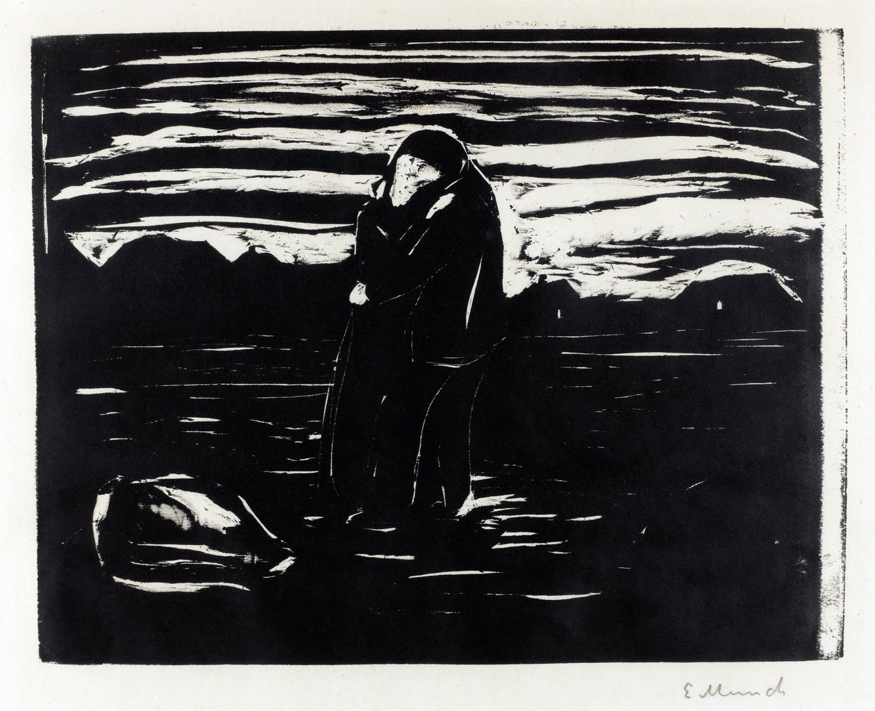 El beso en el campo de Edvard Munch