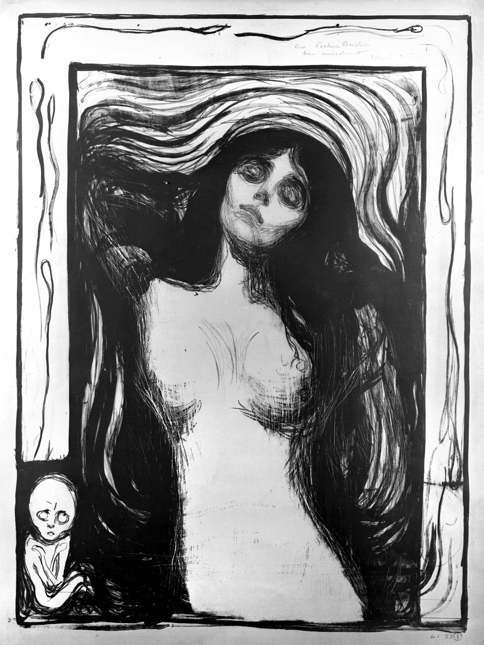 Madonna, litografía de Edvard Munch dedicada al Dr. Bucher de Edvard Munch