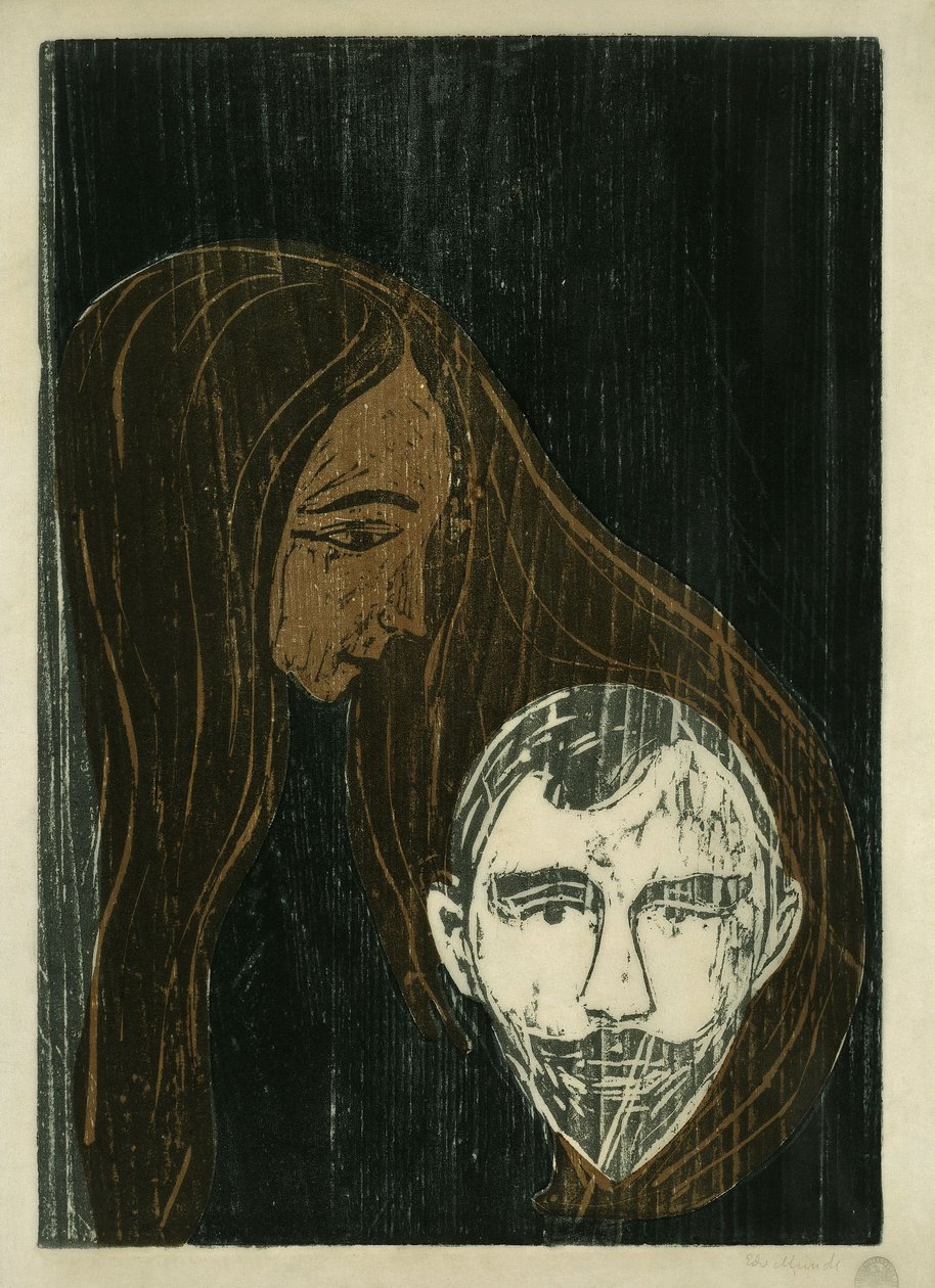 Cabeza de hombre con pelo de mujer de Edvard Munch