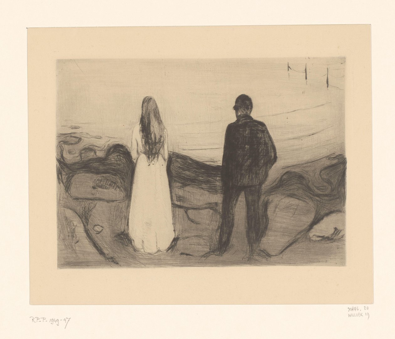 Hombre y mujer de pie en la orilla
Dos personas (título original) de Edvard Munch