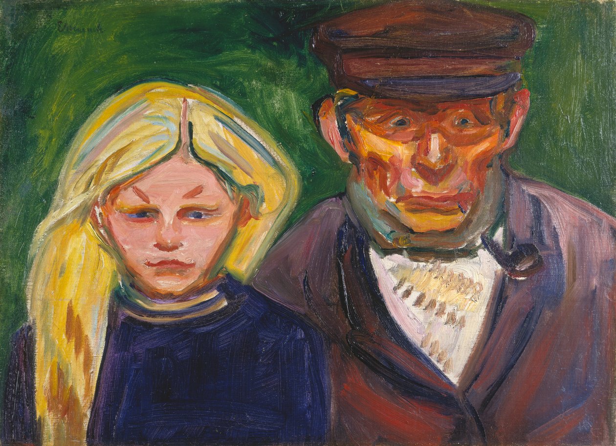 El viejo pescador y su hija de Edvard Munch