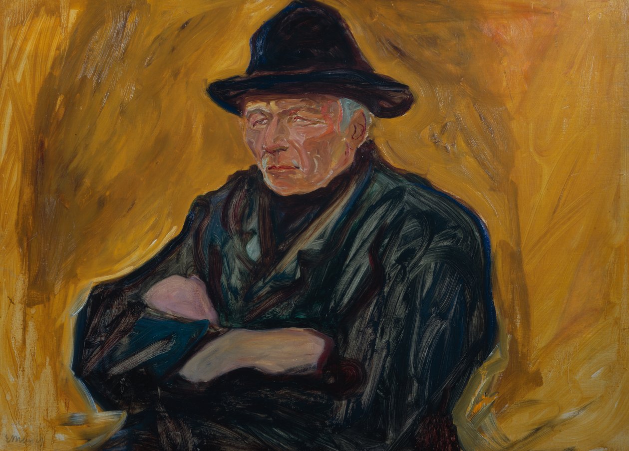 Marinero sobre fondo amarillo, c.1908 de Edvard Munch