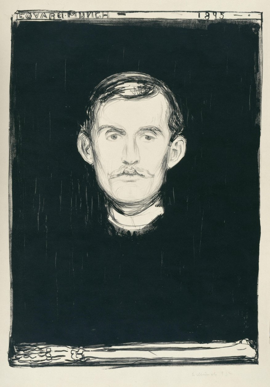 Autorretrato (con un brazo esquelético) de Edvard Munch