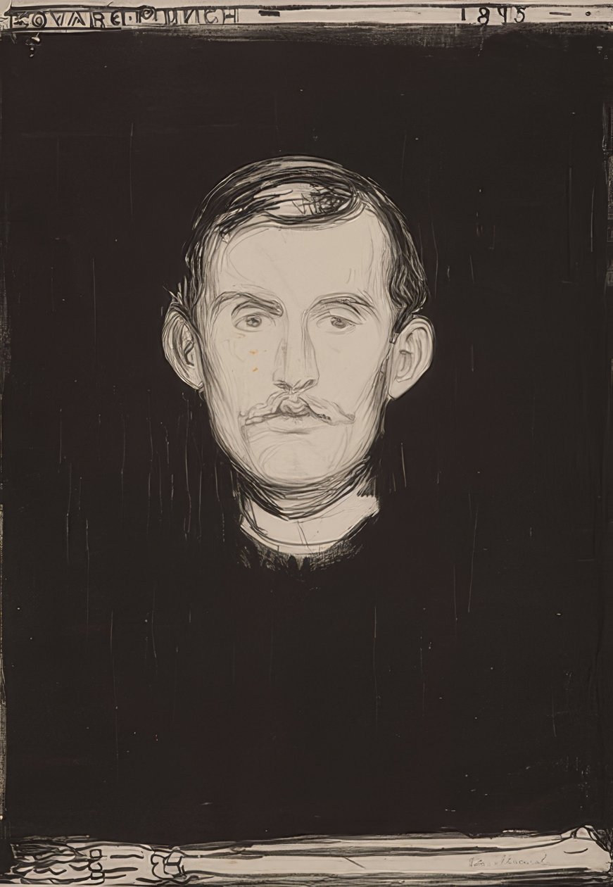 Autorretrato. 1895 de Edvard Munch