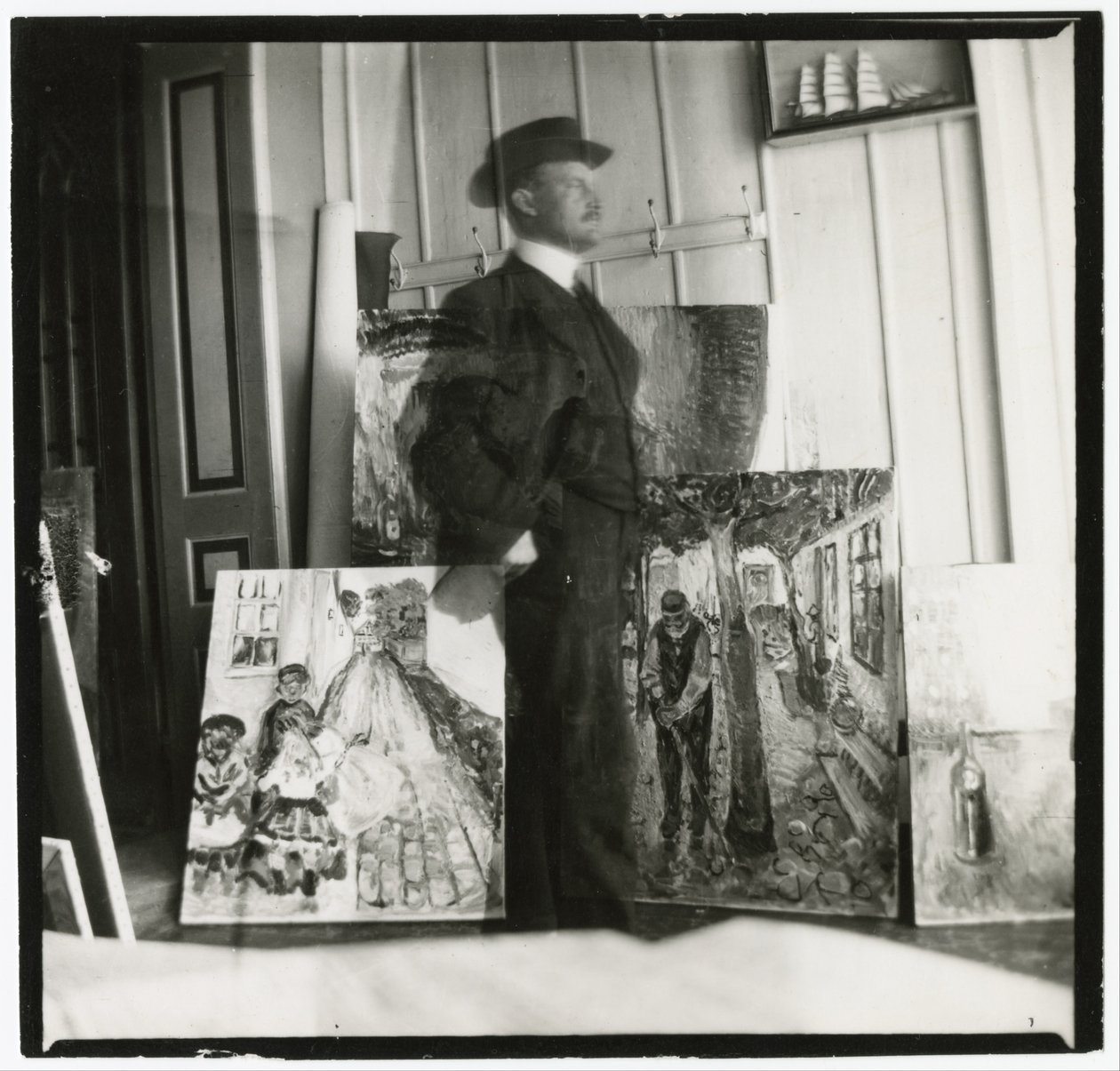 Autorretrato a los 53 en Am Strom en Warnemünde de Edvard Munch