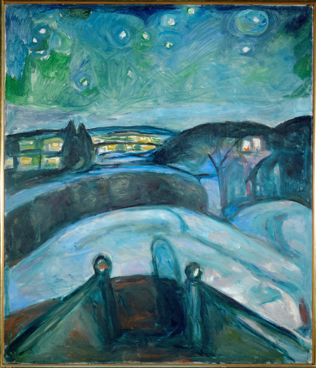 Noche estrellada, Ekely (pintura sobre lienzo) de Edvard Munch