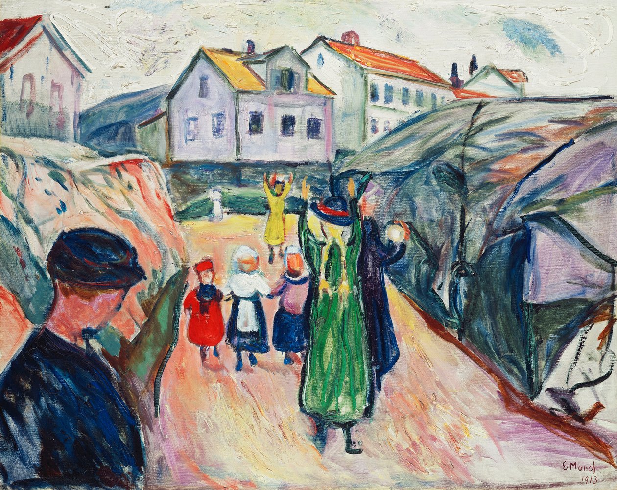 Calle en Kragero (Gate i Kragero) de Edvard Munch