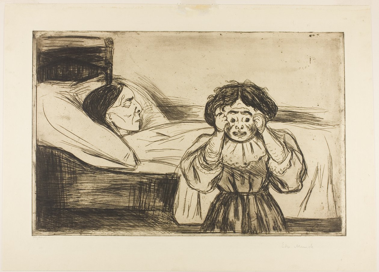 La madre muerta y su hijo de Edvard Munch