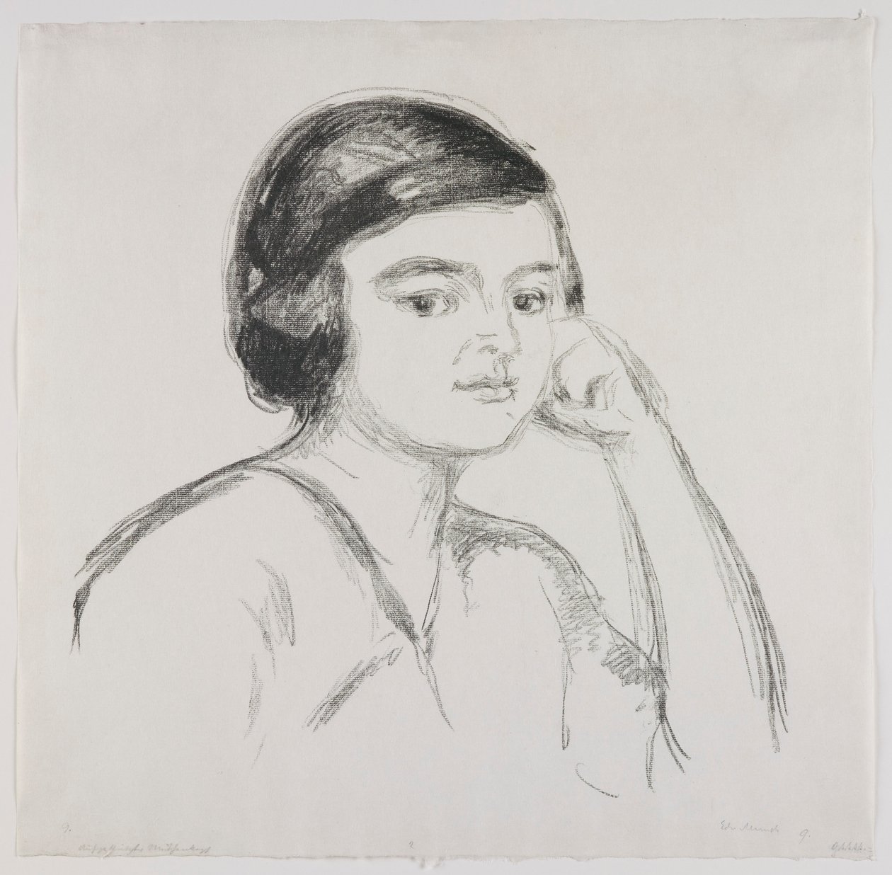 Joven con la mano en la mejilla de Edvard Munch