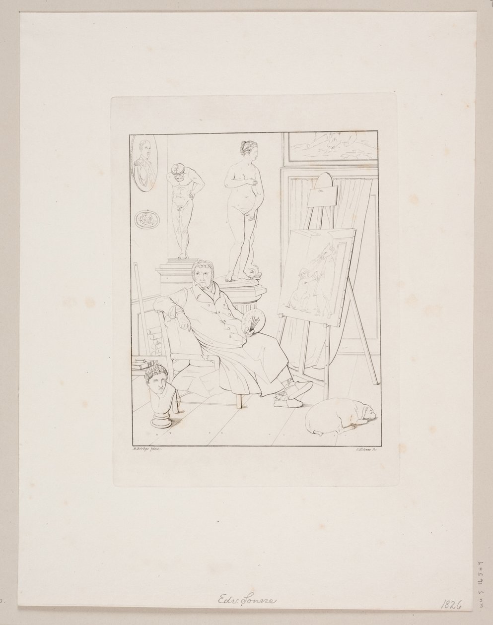 C.A. Lorentzen en su estudio de Edvard Sonne