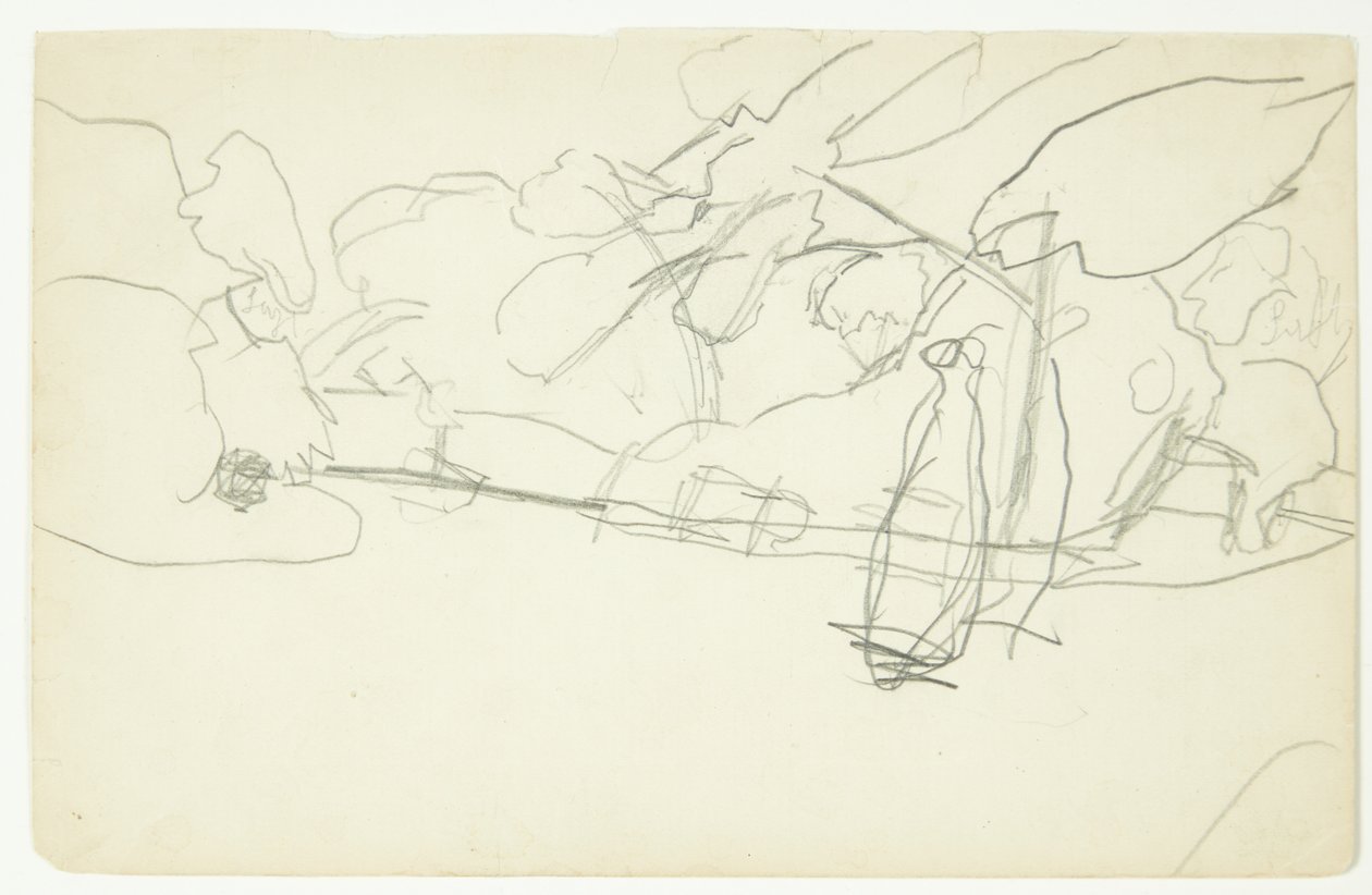 Estudio de composición para la imagen de Langelinje de Edvard Weie