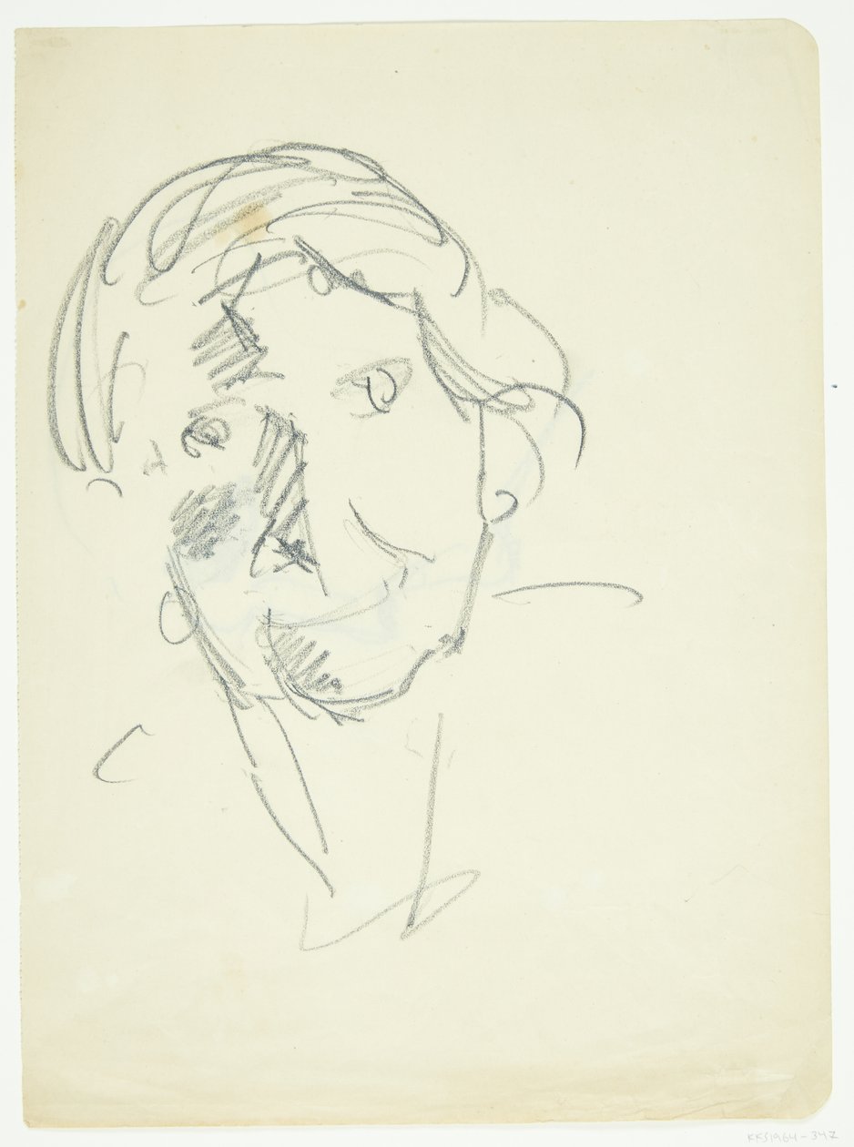 Retrato de la esposa del artista, la pintora Agnes Weie (1878-1964), de frente de Edvard Weie
