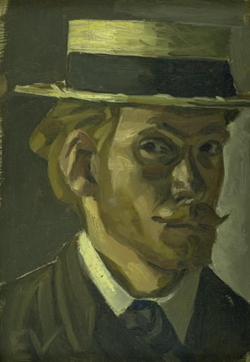 Autorretrato con sombrero de paja de Edvard Weie