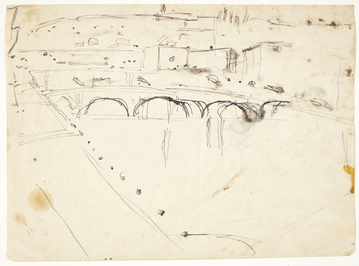 Vista desde una ventana en Lungarno sobre el río hacia Santo Spirito y las colinas de San Miniato, Florencia de Edvard Weie