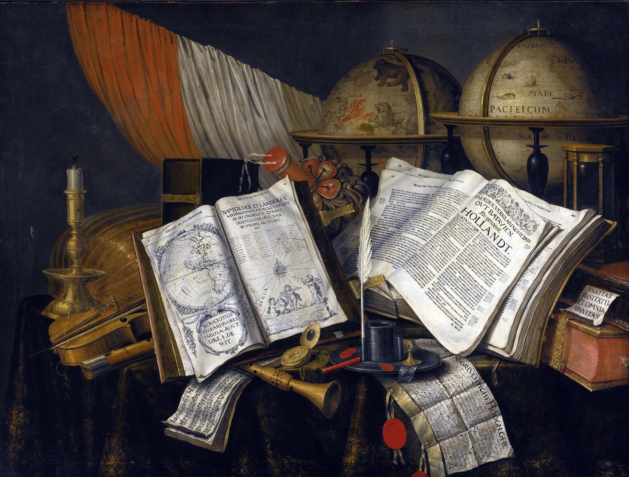 Naturaleza muerta de vanitas de Edwaert Colyer or Collier