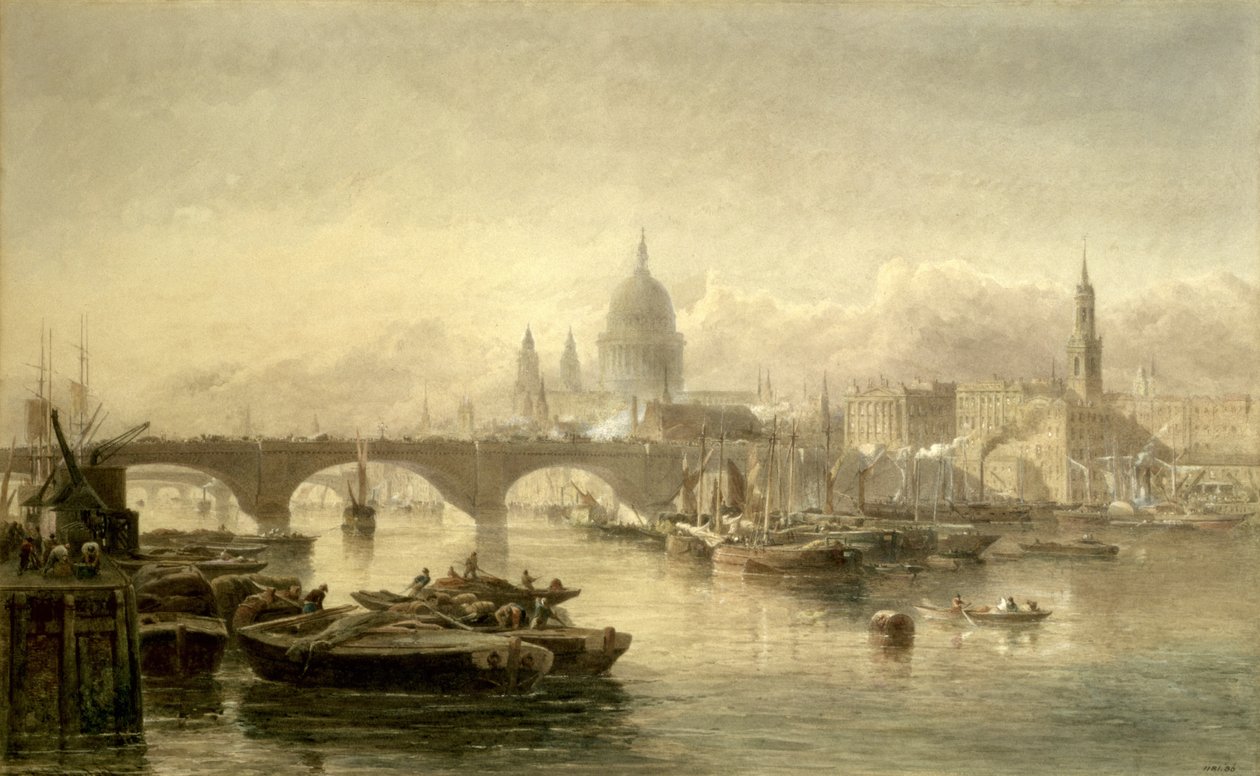 Catedral de San Pablo y Puente de Londres desde el Lado de Surrey de Edward Angelo Goodall