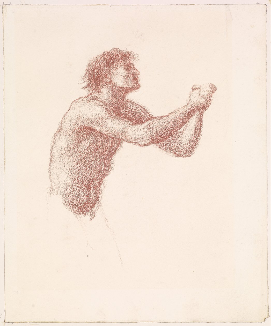 La Colina de Venus - Desnudo Masculino - Estudio de uno de los Segadores para Segadores Apelando a Venus de Edward Burne Jones