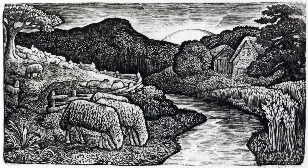Las ovejas de su pasto, c.1828, de una edición de 350 impresiones publicadas para el álbum 