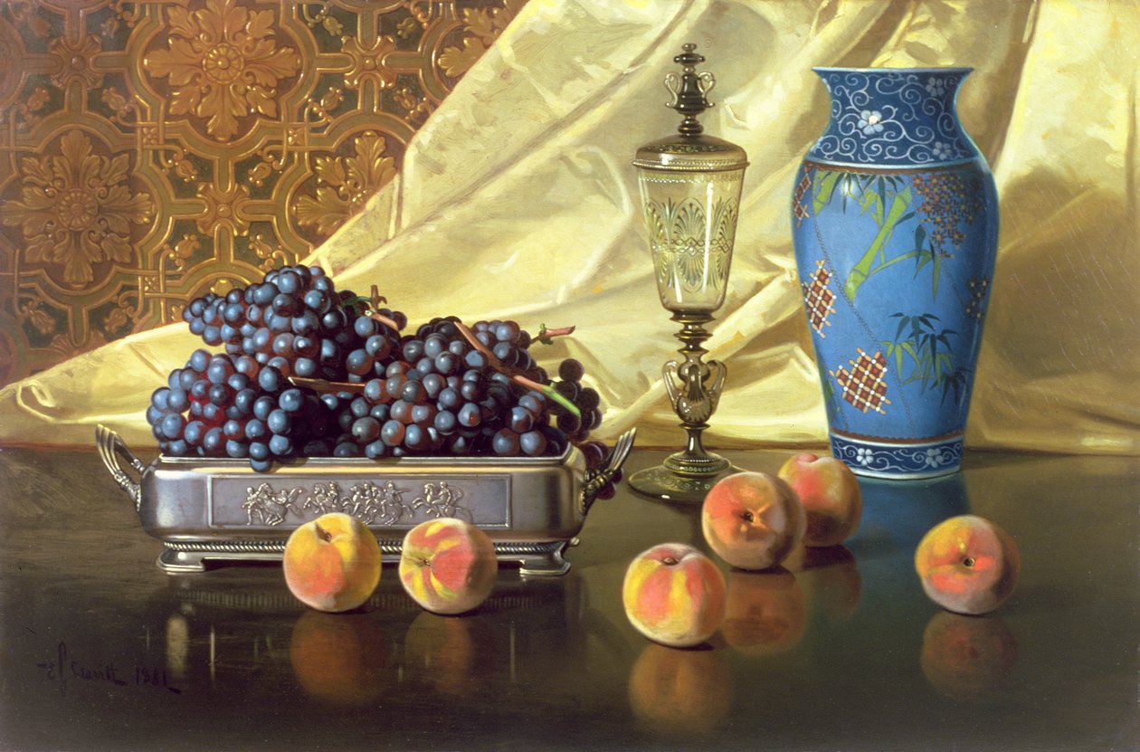 Naturaleza muerta con duraznos, 1881 de Edward Chalmers Leavitt
