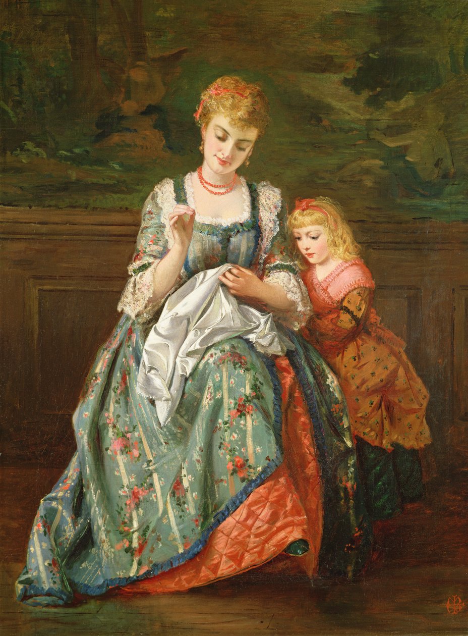 La lección de costura de Edward Charles Barnes