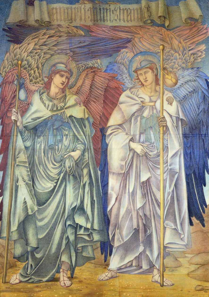 Angeli Ministrantes (diseño para una ventana en la Catedral de Salisbury, también para tapices) de Edward Burne Jones