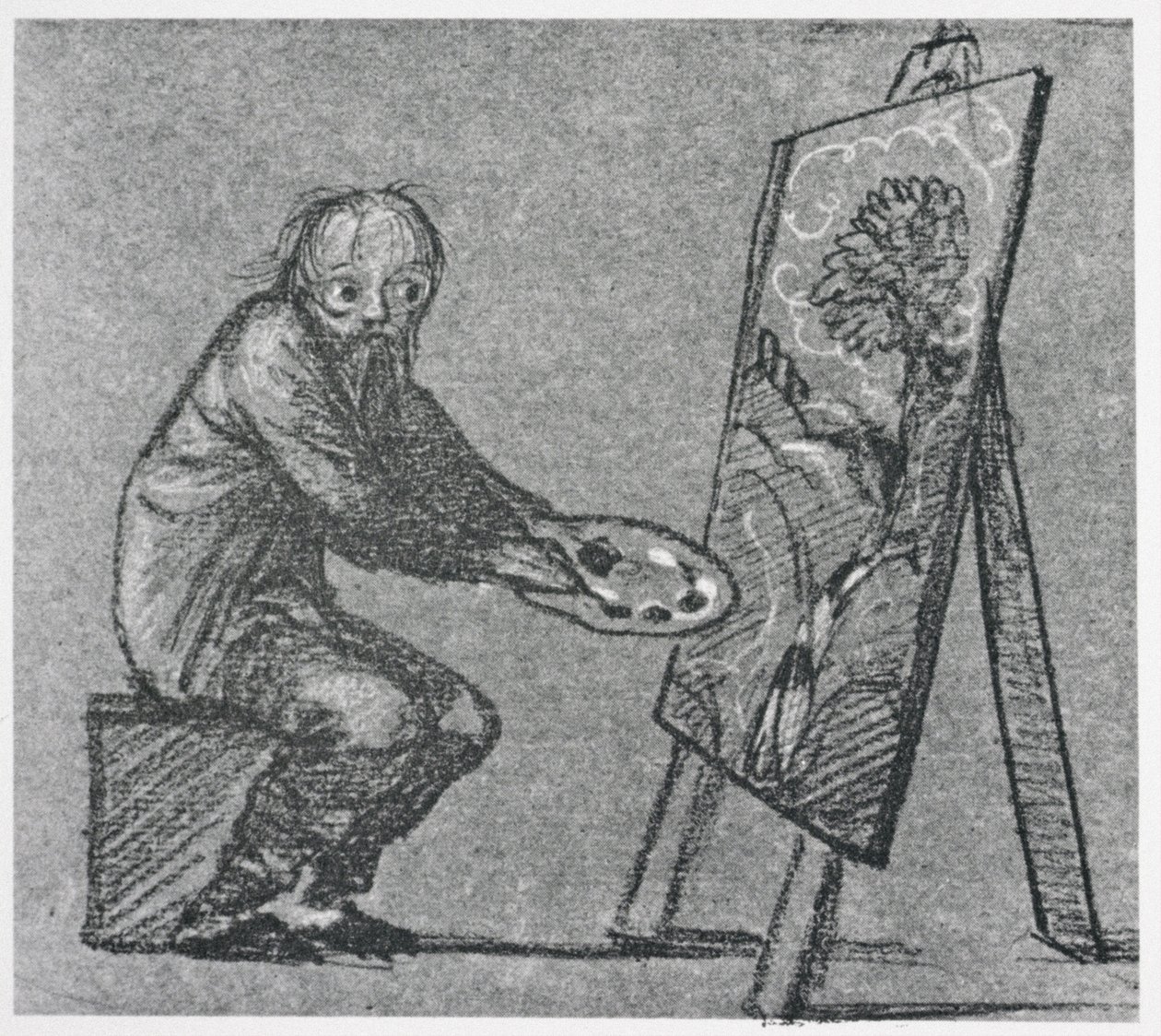 Caricatura autorretrato de Edward Burne Jones