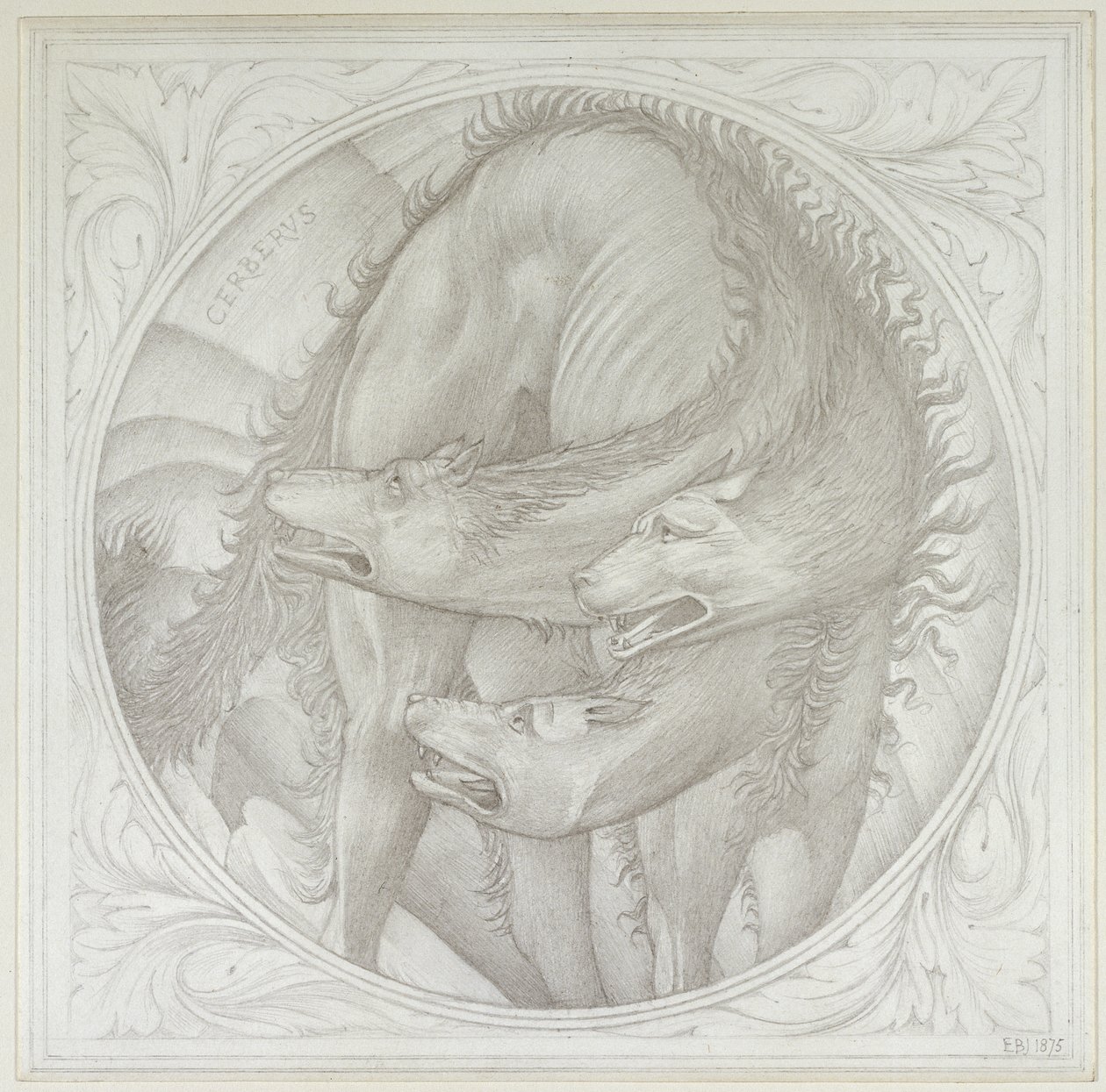 La Historia de Orfeo: Cerbero, 1875 de Edward Burne Jones