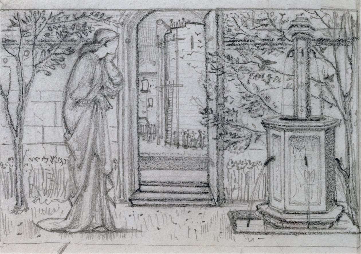 Un estudio para Danae y la Torre de Bronce, 1869-70 de Edward Burne Jones