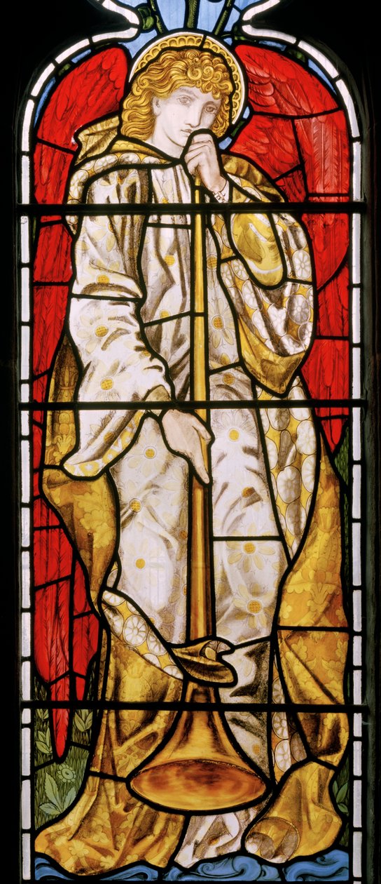 Cheddleton, Morris, Marshall, Faulkner & Co, Edward Burne-Jones, Ángel trompeteando, 1869 de Edward Burne Jones