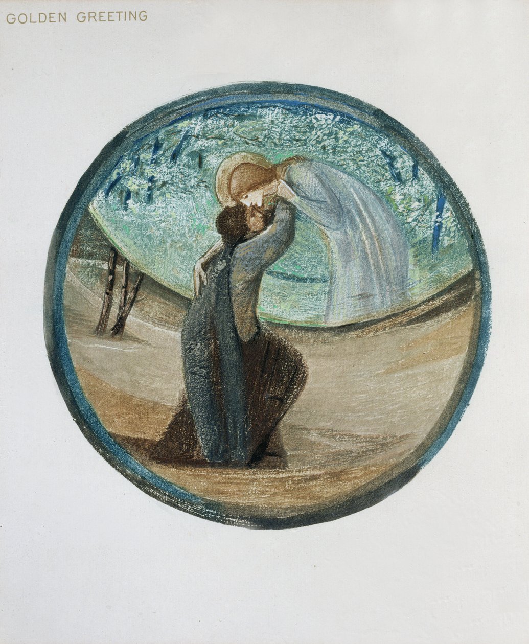 El libro de las flores: XVII. Saludo dorado, 1905 (litografía con gouache sobre papel) de Edward Burne Jones