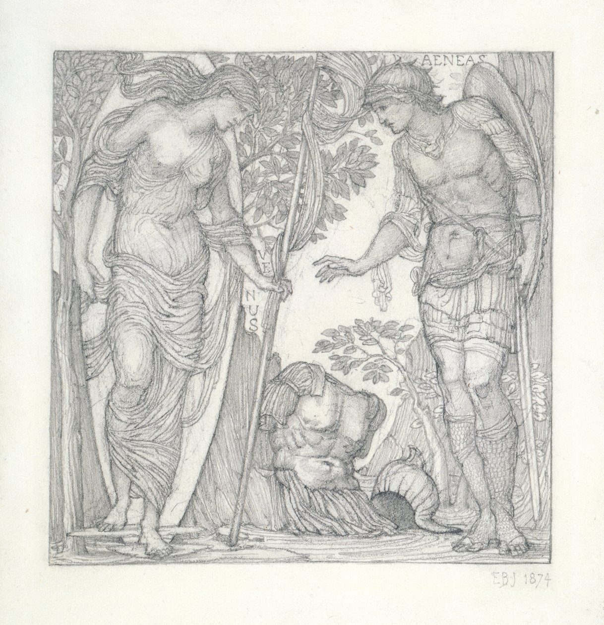 Venus trayendo armadura a Eneas, 1874 de Edward Burne Jones