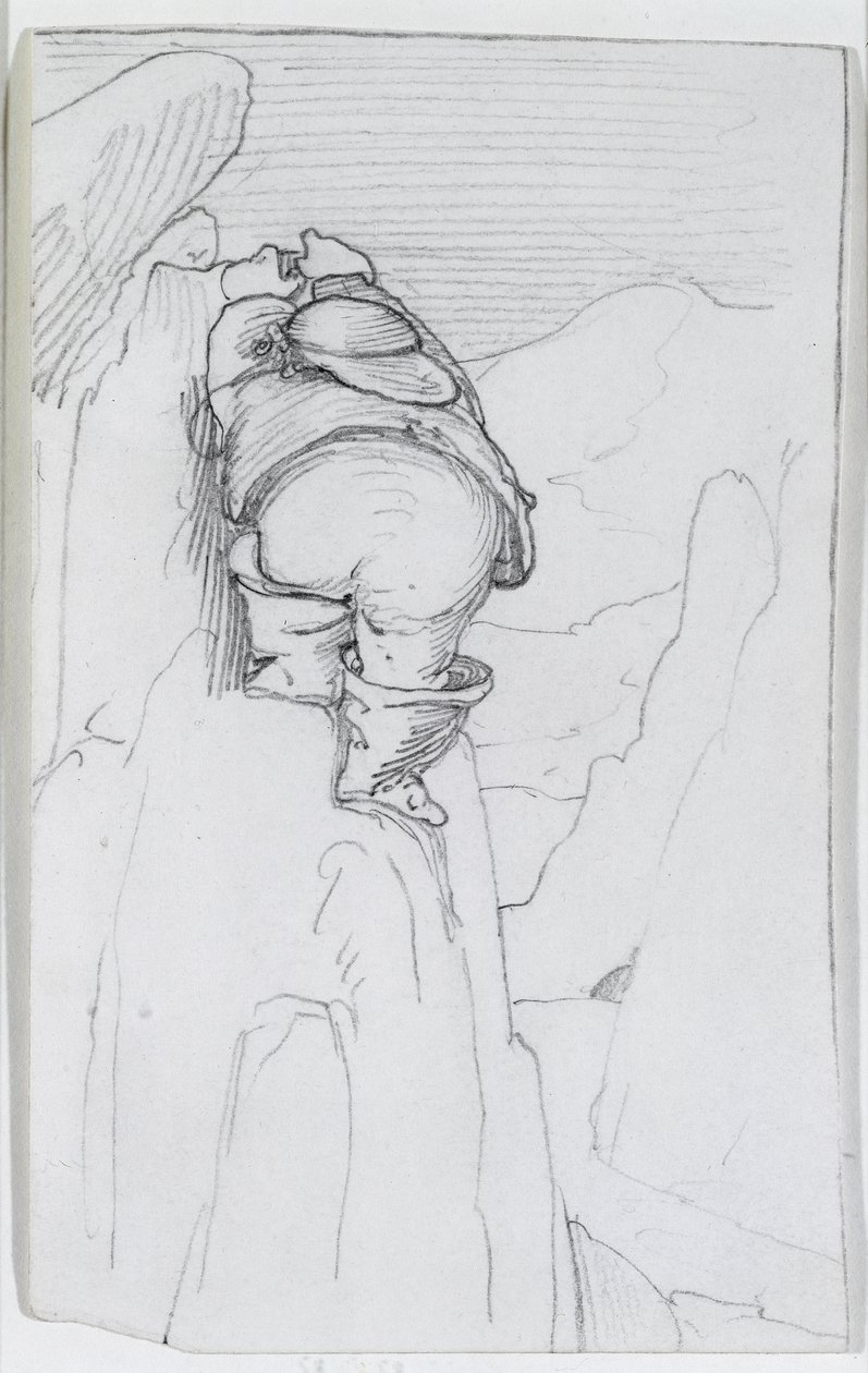 William Morris escalando una montaña en Islandia, c.1871 de Edward Burne-Jones