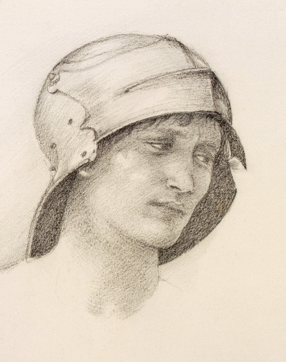 Mujer con sombrero, detalle de un cuaderno de bocetos de Edward Burne Jones
