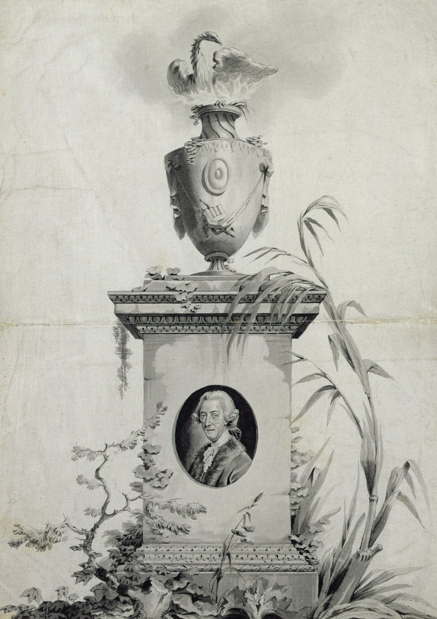 Diseño para la portada de las obras completas del Dr. Thomas Arne (1710-78) de Edward Francis Burney