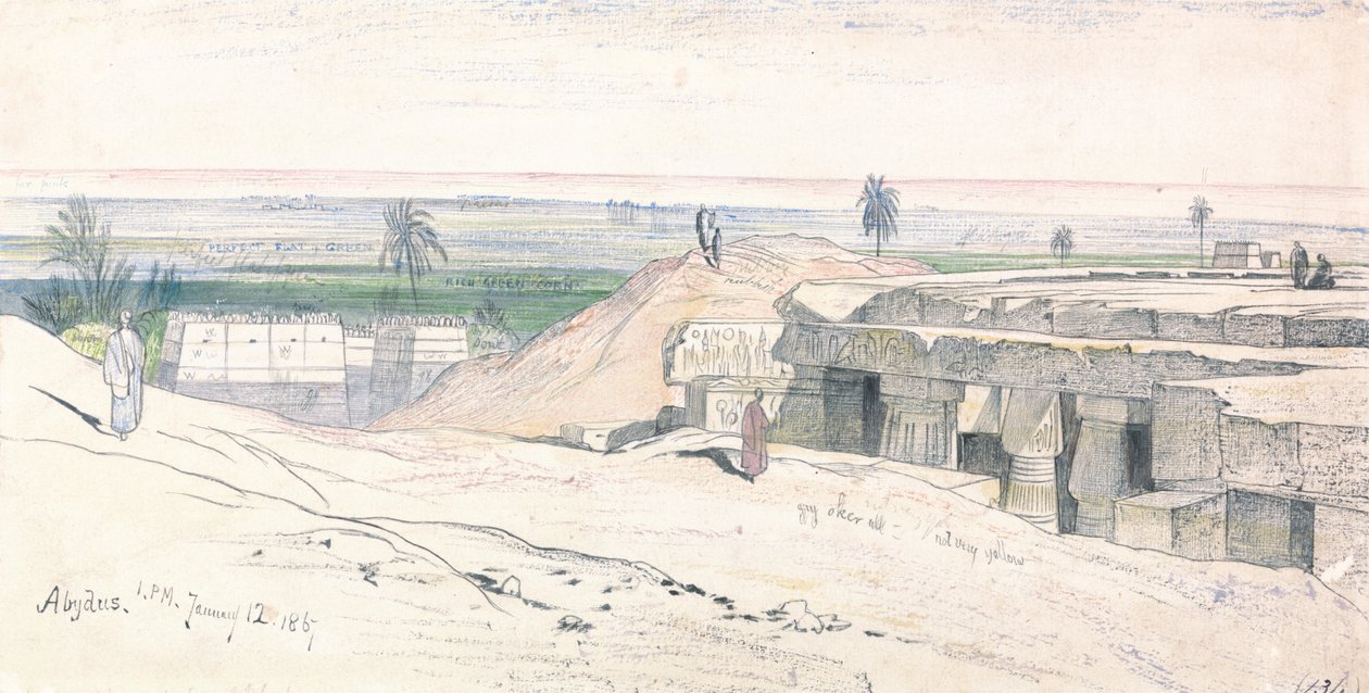 Abydos, 1-00 pm, 12 de enero de 1867 de Edward Lear
