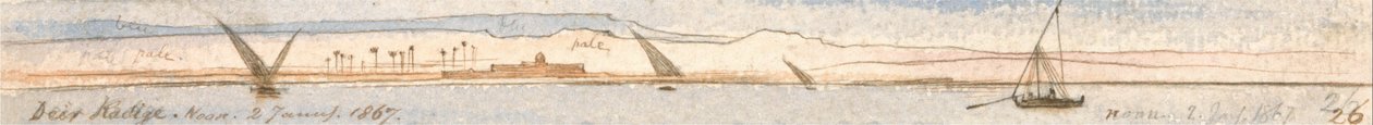 Deir Kadige, mediodía, 2 de enero de 1867 de Edward Lear