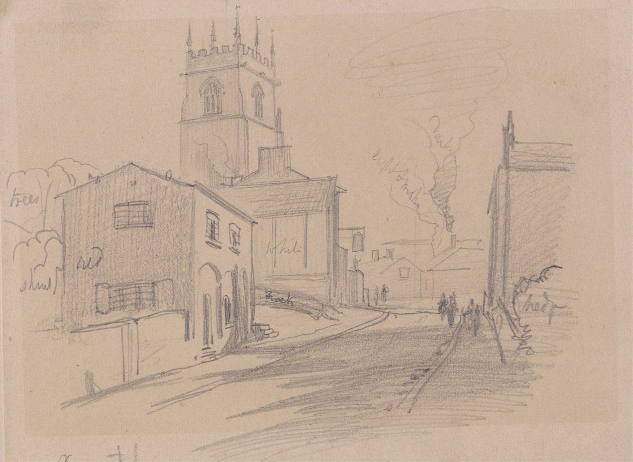 Pueblo rural inglés de Edward Lear