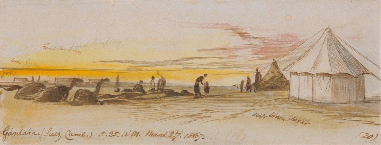 Gantara (Canal de Suez), 5:25 am, 27 de marzo de 1867 (20) de Edward Lear
