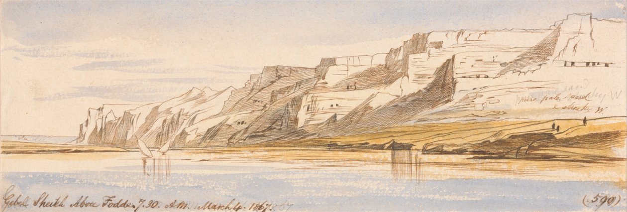Gebel Sheikh Abu Fodde, 7:30 am, 4 de marzo de 1867 de Edward Lear