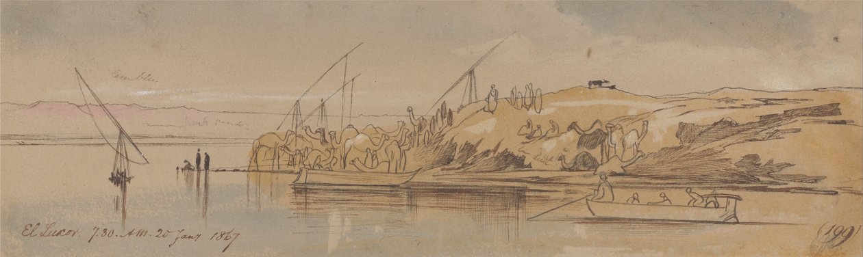 Luxor, 7:30 am, 20 de enero de 1867 (199) de Edward Lear