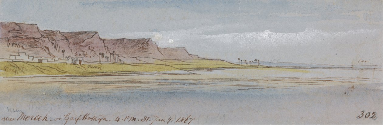 Cerca de Mereeh o Garf Hossayn, 4:00 pm, 31 de enero de 1867 de Edward Lear