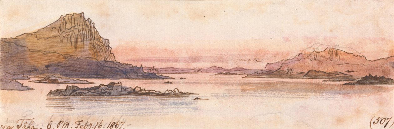 Cerca de Tafa, 6:00 pm, 16 de febrero de 1867 (507) de Edward Lear