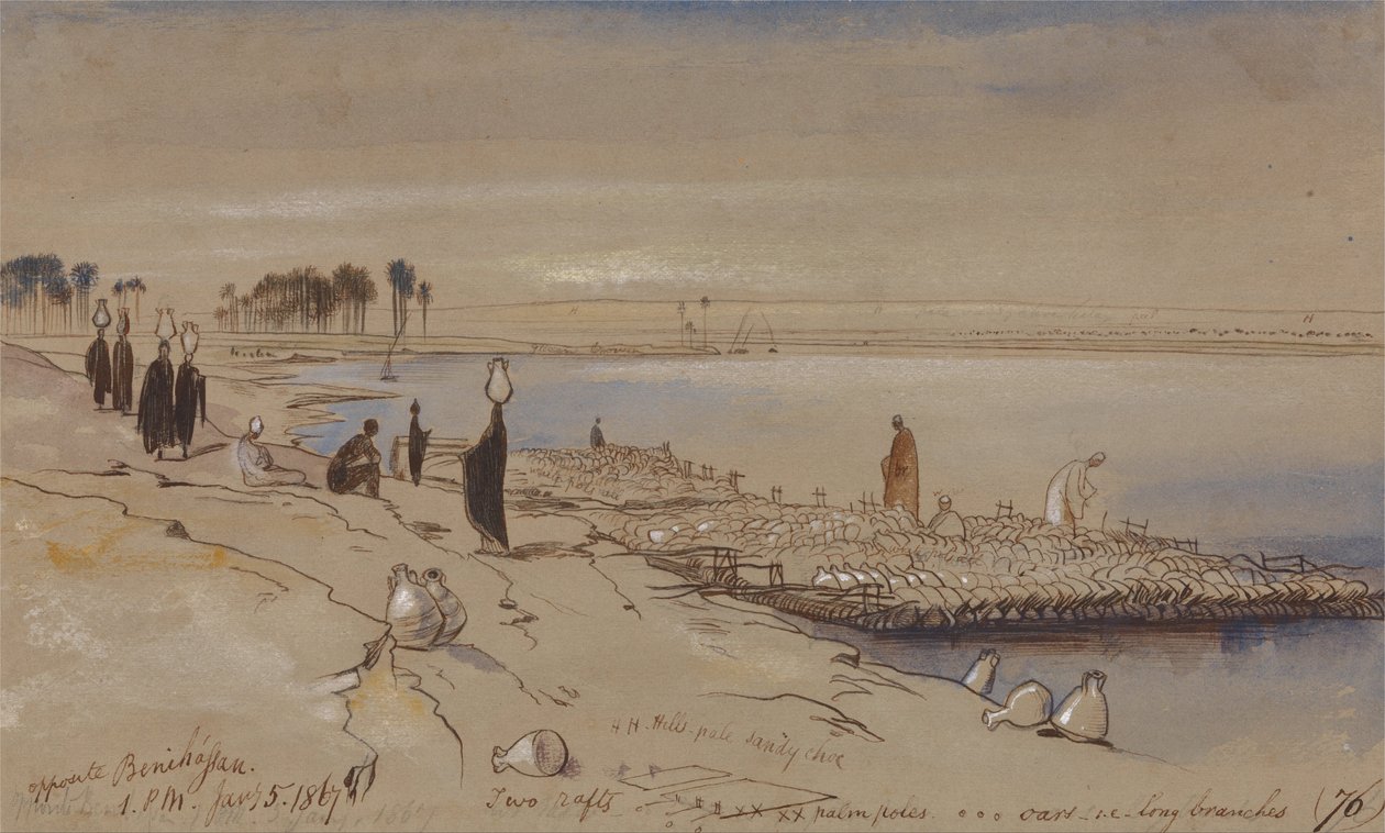 Frente a Beni Hassan de Edward Lear