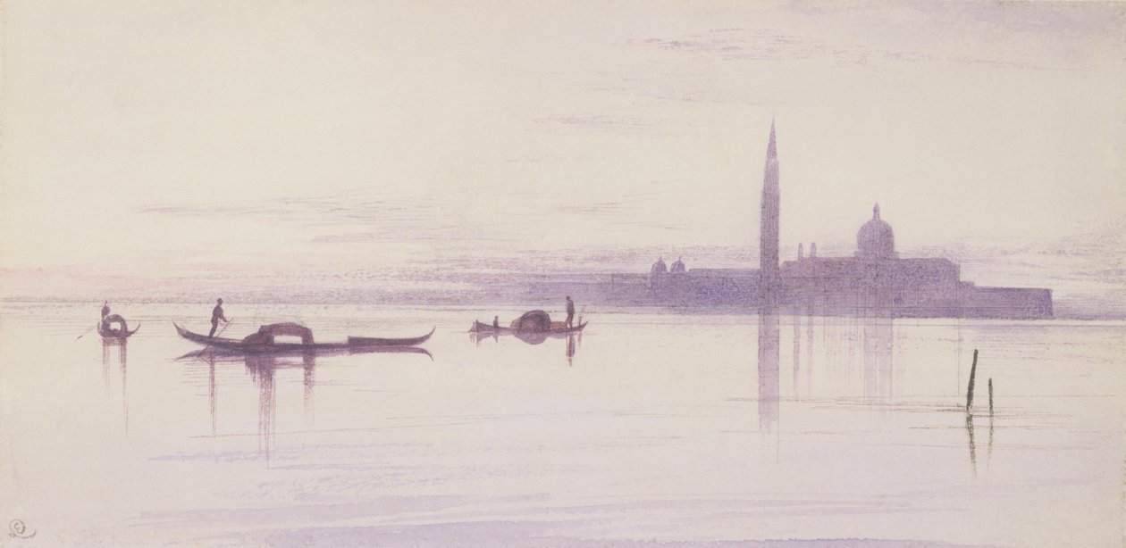 San Giorgio Maggiore desde la Laguna, Venecia de Edward Lear