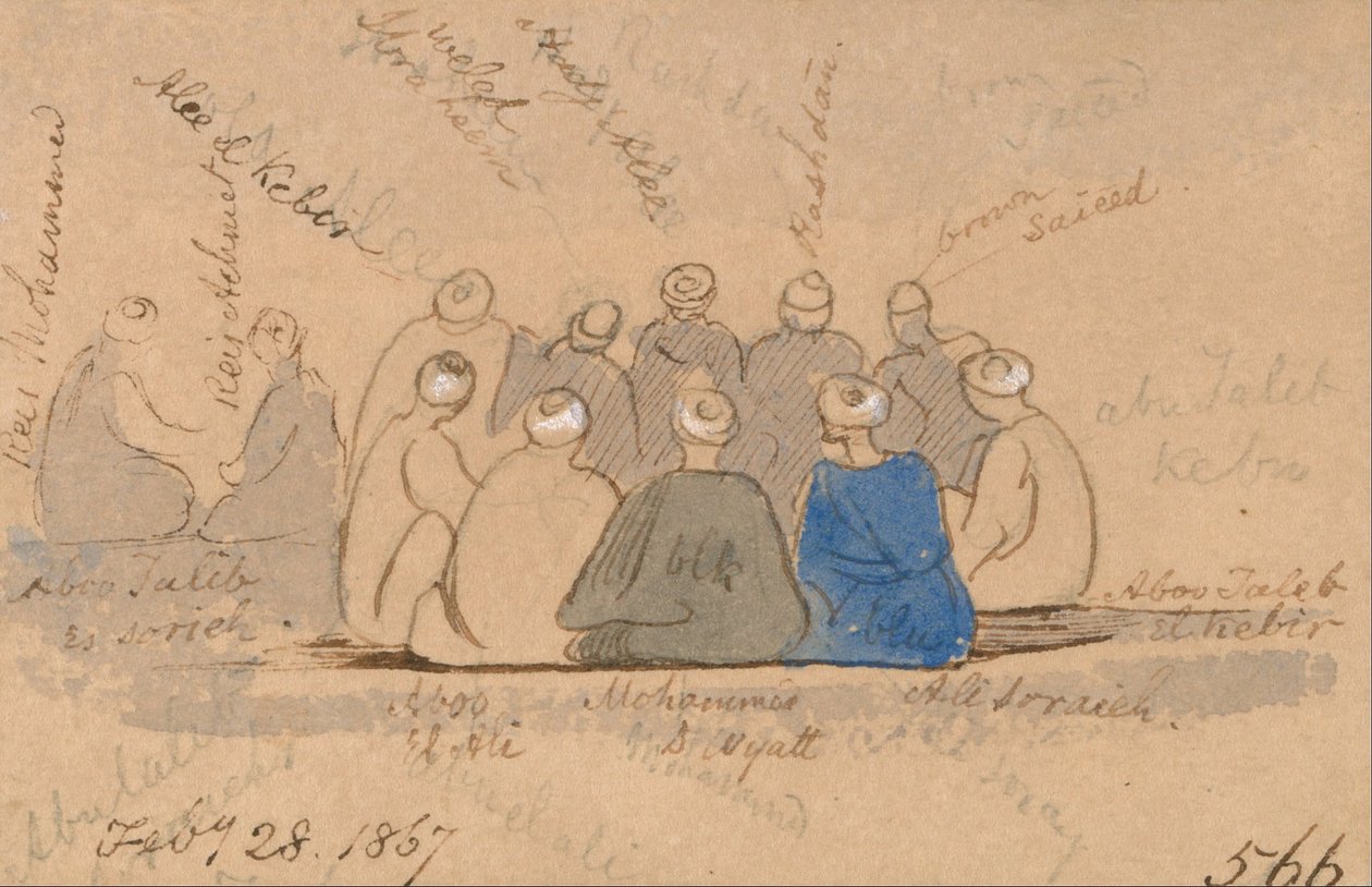 Hombres sentados de Edward Lear