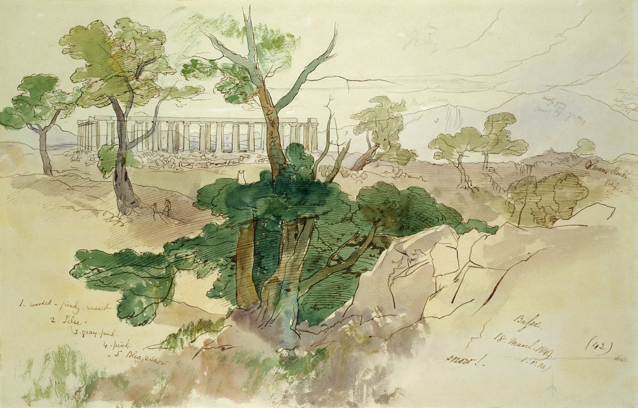 Templo en Bassae, 1849 de Edward Lear