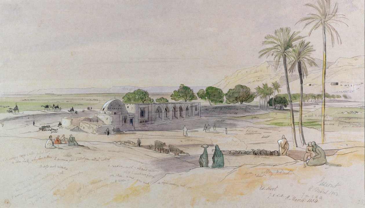 El Wadi, Es-Sioot, Egipto, 1854 de Edward Lear
